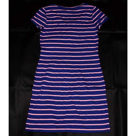 Lilly Pulitzer Beacon Women Short Sleeve Blue Pink Striped T-Shirt Dress Size XS - Picture 3 of 7